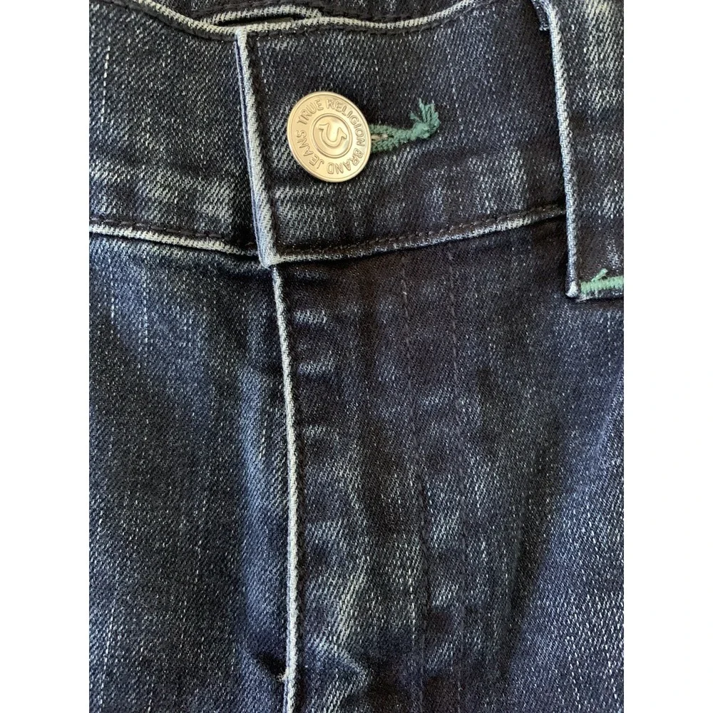NWT TRUE RELIGION ROCCO RELAXED SKINNY NO FLAP Blue JEANS 34 X 32